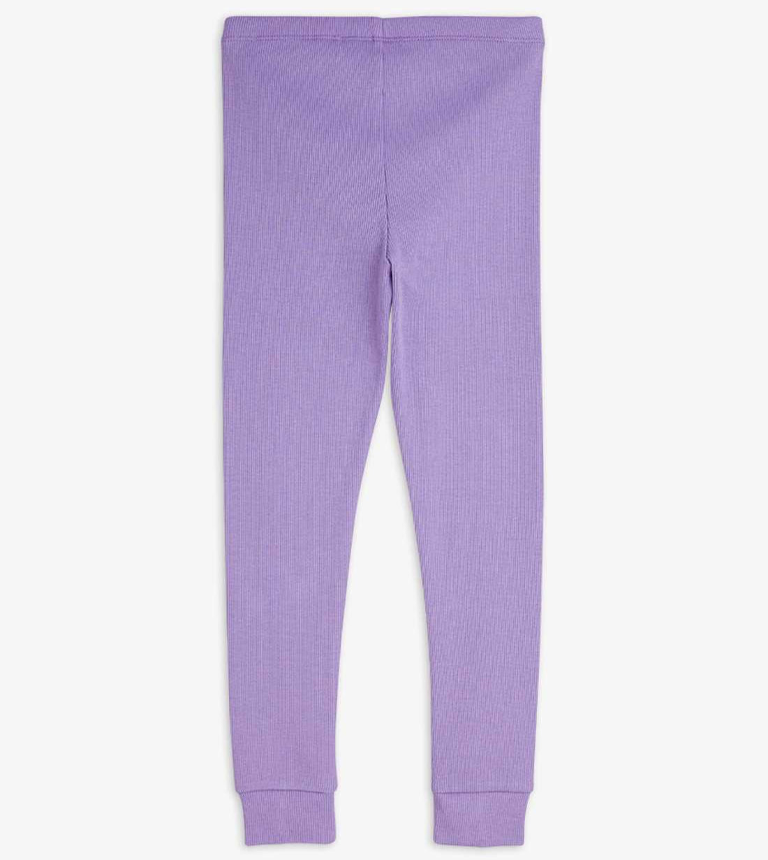 Ribbade Leggings Strl 104/110 3-5 år, Lila - Mini Rodini