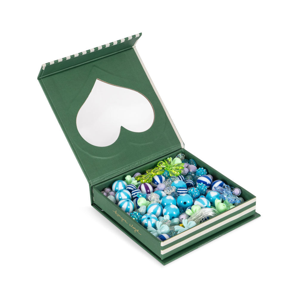 Box Med Pärlor, Blå - Konges Sløjd