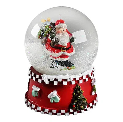 Snöglob, Röd Tomte, H 8,8cm - Popretail