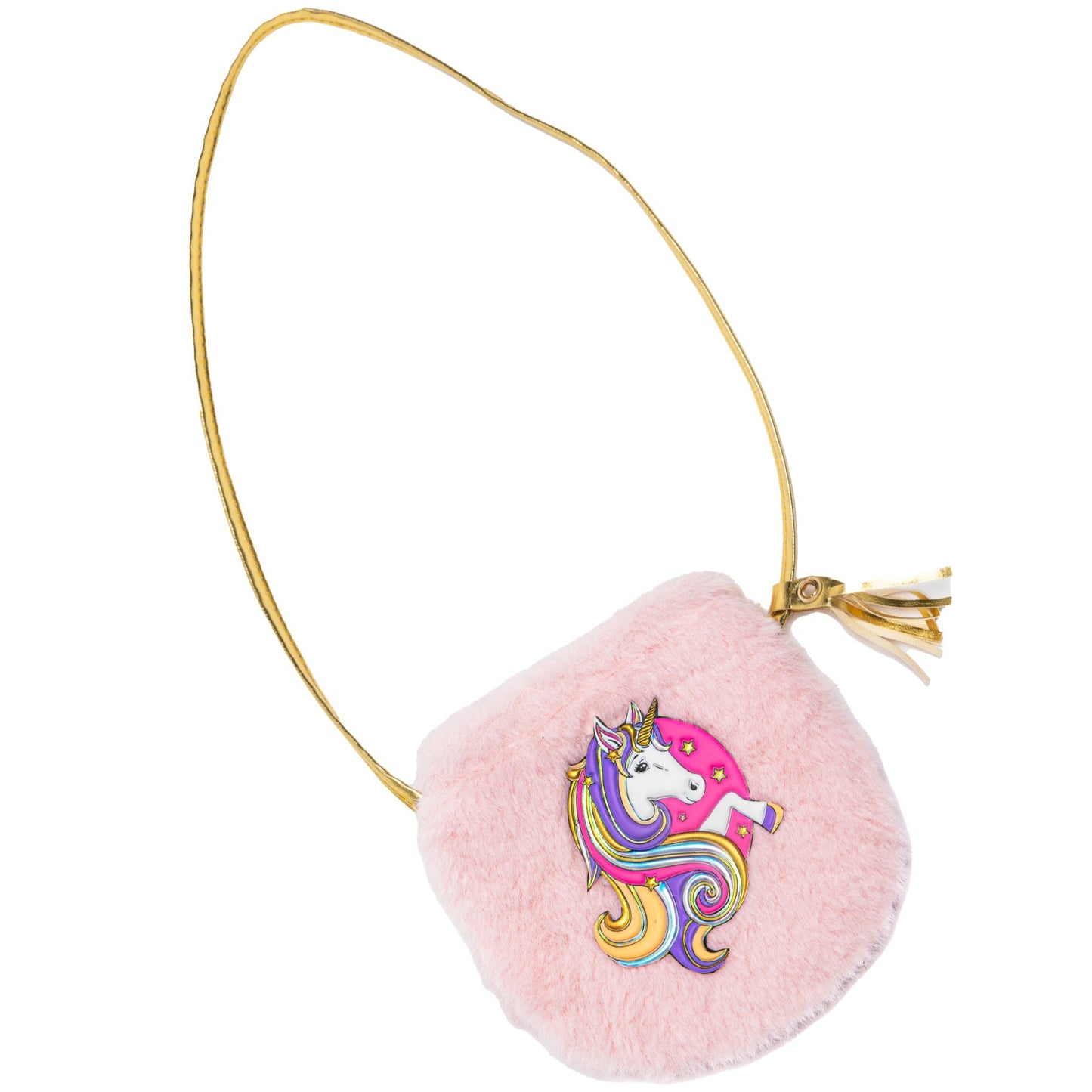 Axelremsväska Rosa, Fluffy Pink Unicorn Purse - Great Pretenders