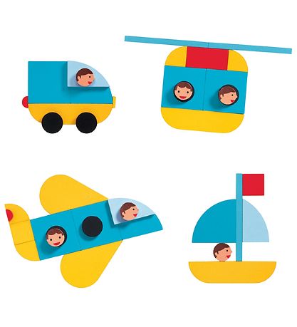 Byggspel, Ze Geo Vroom, Träklossar - Djeco