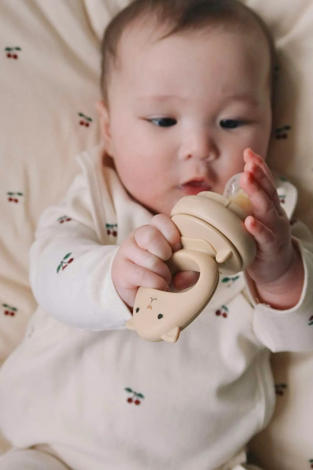 Frukthållare/Smaknappar, 2-pack, Panda (Caramel/Warm Clay) - Konges Sløjd