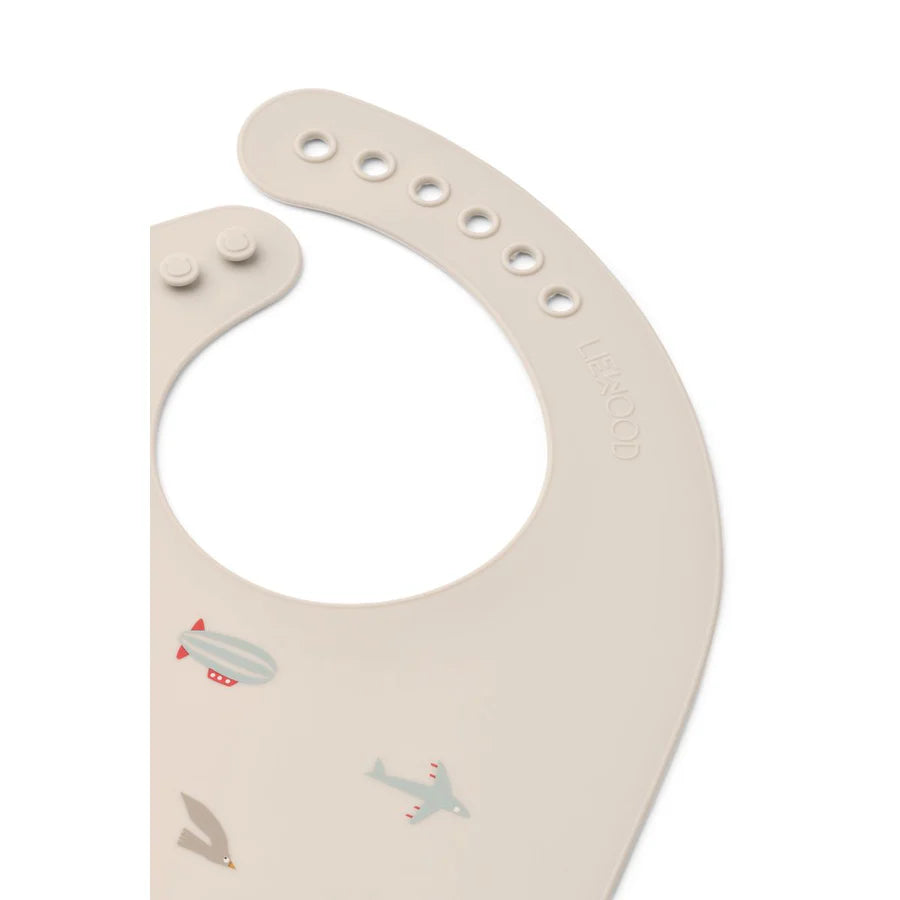 Haklappar 2-pack, Tilda Printed Bib, Aviator/Ecru - Liewood