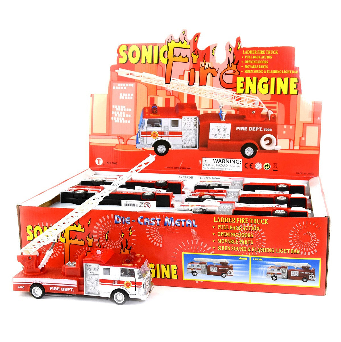 Brandbil med ljud, 17cm - Robetoy