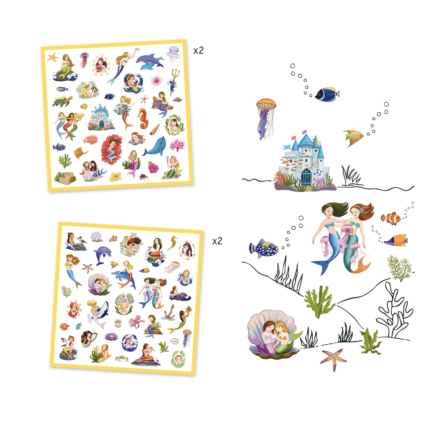 Stickers Mermaids/Sjöjungfru, 160 st - Djeco