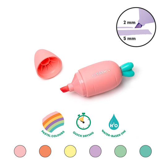 Markeringspennor, Carrate Team Highlighters, 6 pack - Legami