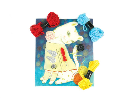 Väva med Yllegarn, Katt med Tröja - Djeco