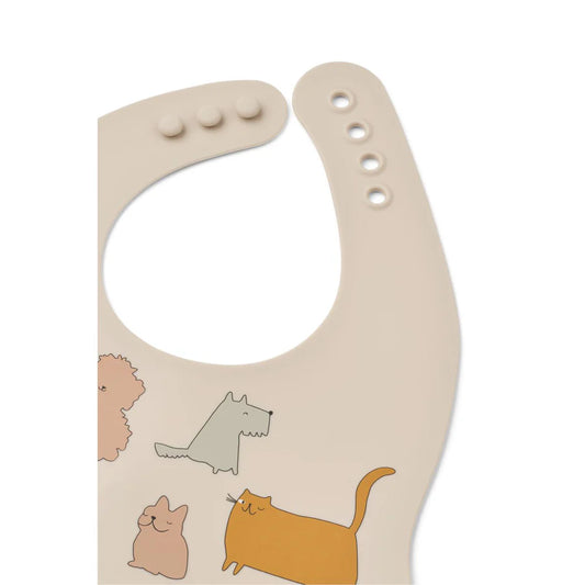 Haklappar 2-pack, Ember Printed Bib, Cats and Dogs/Sandy - Liewood
