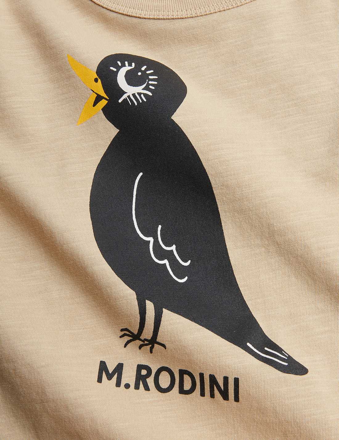 Blackbird T-shirt, Beige - Mini Rodini