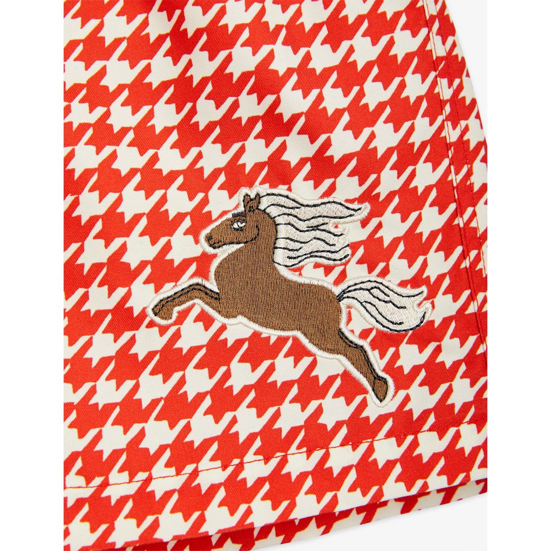 Houndstooth Swim Shorts, Röd - Mini Rodini