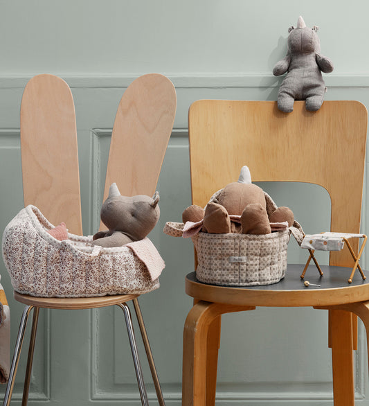 Safari Friends, Medium Noshörning, 34 cm, Chokladbrun - Maileg