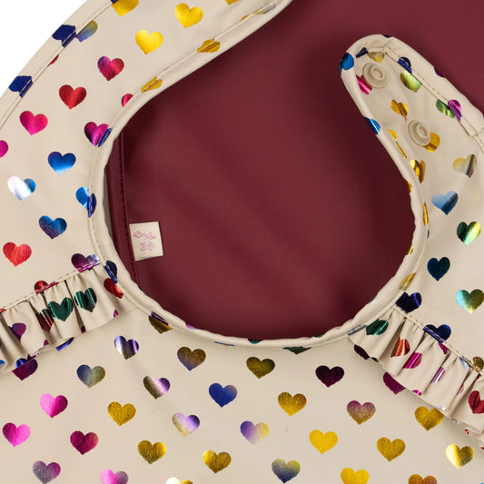 Haklappar med volang 2-pack, Coeur Glitter/Sangria - Konges Sløjd