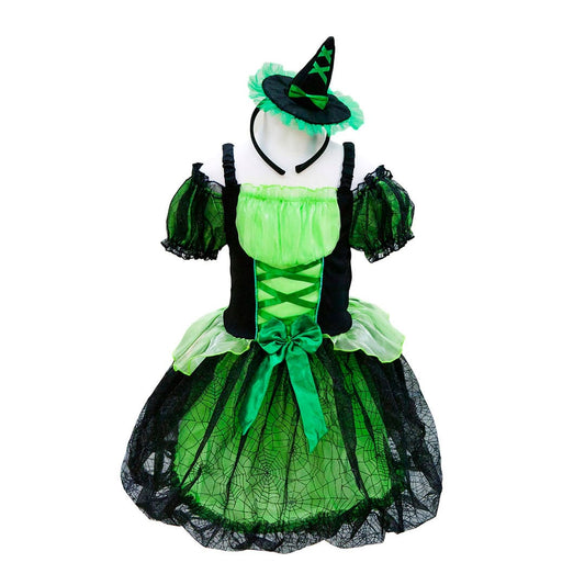 Witch Bubble Dress/Hat - Häxkostym, 4-6 år - Great Pretenders