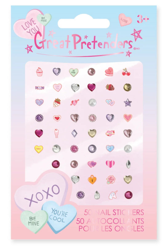 Candy Heart Nail Stickers (50-pack) - Great Pretenders
