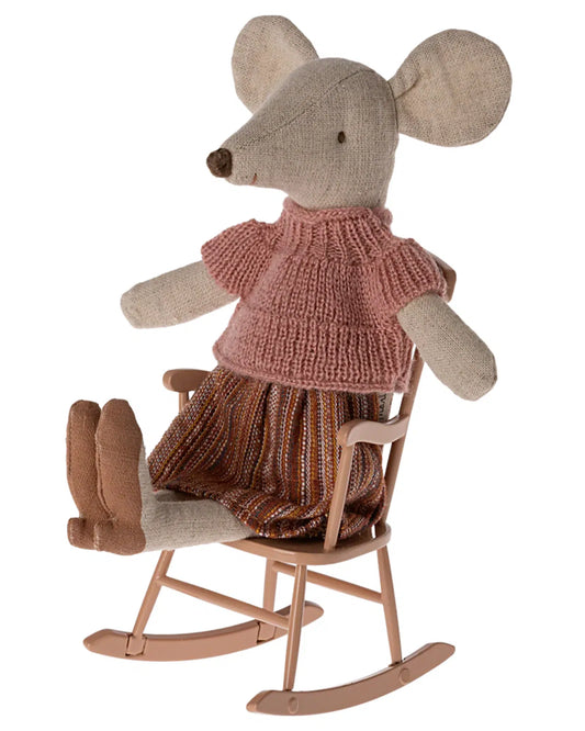 Miniatyr, Gungstol 11 cm, Mus, Dark Powder - Maileg