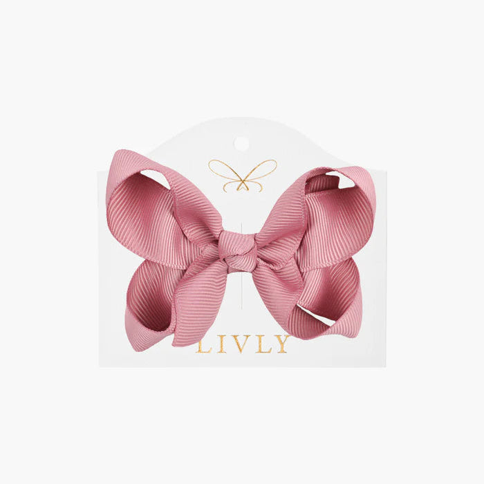 Rosett 8,5 cm, Rosa Mauve, MEDIUM BOW ROSY MAUVE - Livly