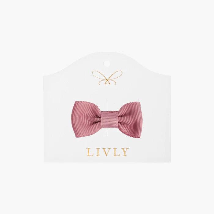Liten Rosett 4,5 cm, Rosa Mauve, SMALL BOW ROSY MAUVE - Livly