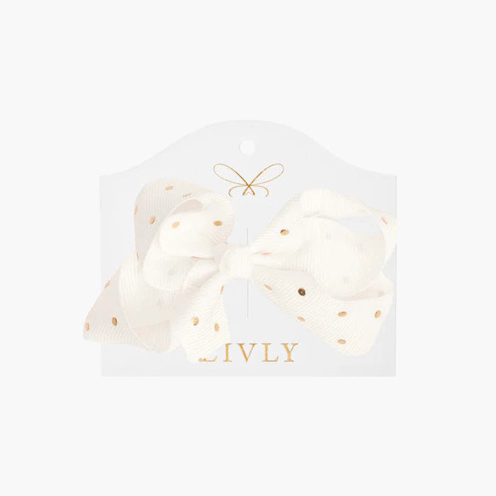 Rosett 8,5 cm, Saturday White, MEDIUM BOW - Livly