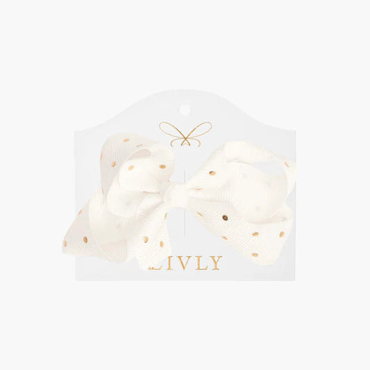 Rosett 8,5 cm, Saturday White, MEDIUM BOW - Livly