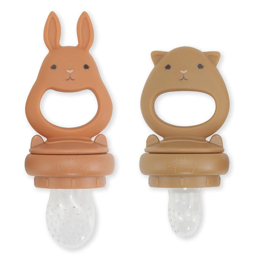 Frukthållare/Smaknappar, 2-pack, Kanin/Hamster (Almond/Terracotta) - Konges Sløjd