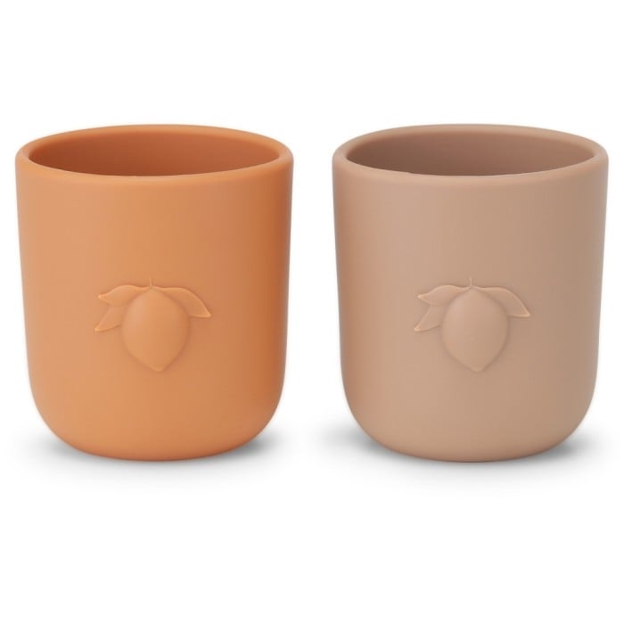 Muggar 2-pack, Silikon, Lemon, Blush/Terracotta Red - Konges Sløjd