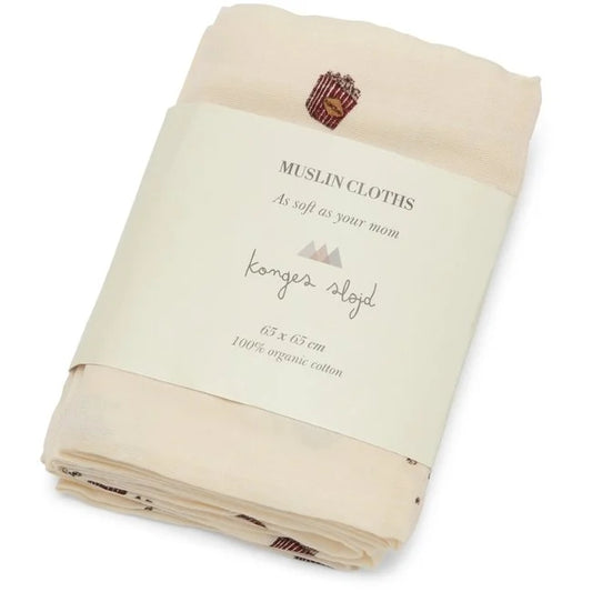 Muslinfiltar 3-pack, POPCORN - Konges Sløjd