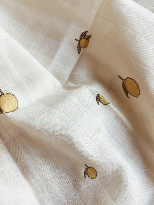 Muslinfiltar 3-pack, GOTS, Lemon - Konges Sløjd