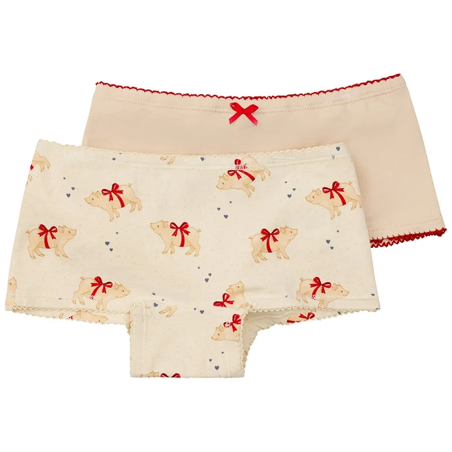 Girl Hipsters 2-pack, Marzipan/Sand - Konges Slöjd