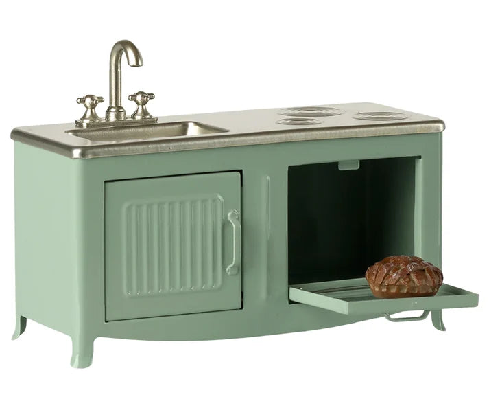 Miniatyr, Köksbänk Mint, Mus - Maileg