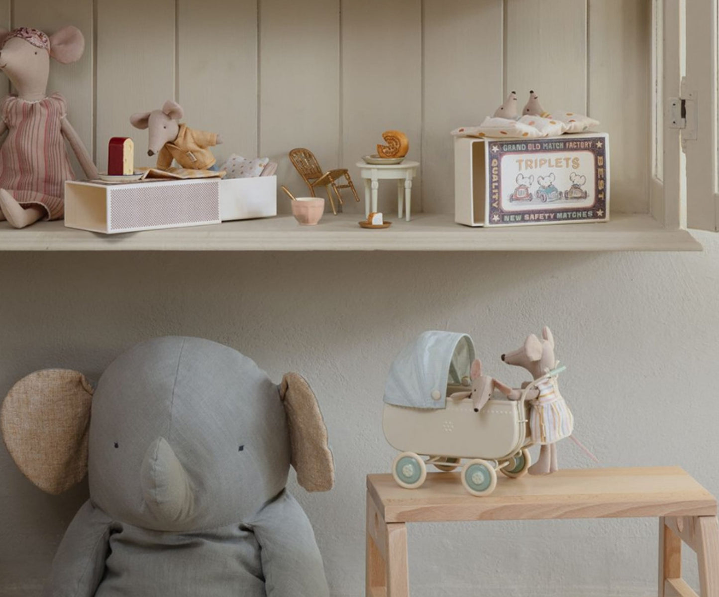 Miniatyr, Dockvagn, Micro, Blå - Maileg