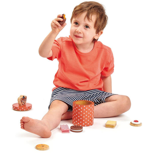 Låtsasmat, Kakburk i Trä, Teddy - Tender Leaf Toys