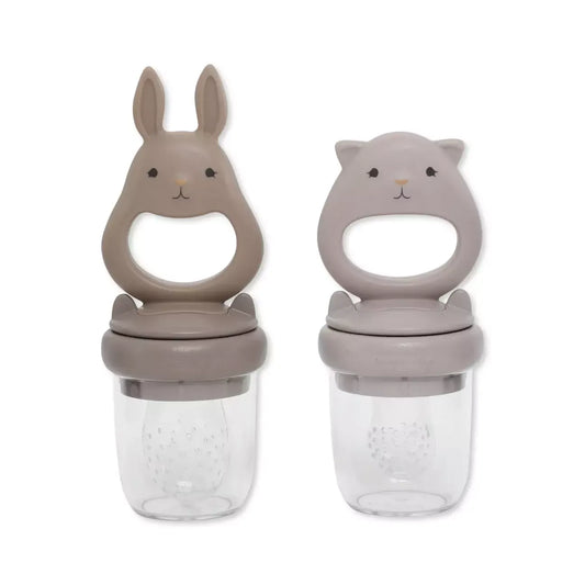 Silicone Fruit Feeding Pacifier, Bunny, Lilac/Shitake