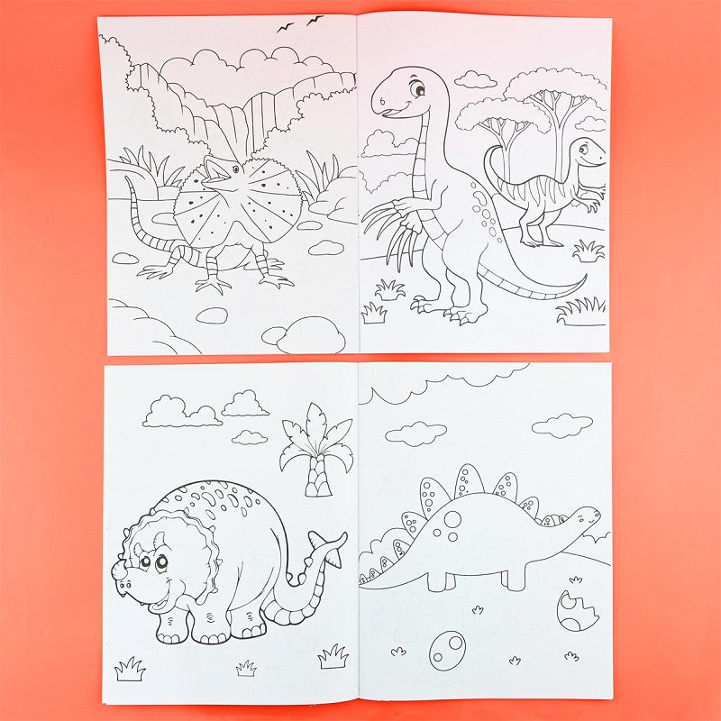 Coloring Book Dinosaur with Stickers