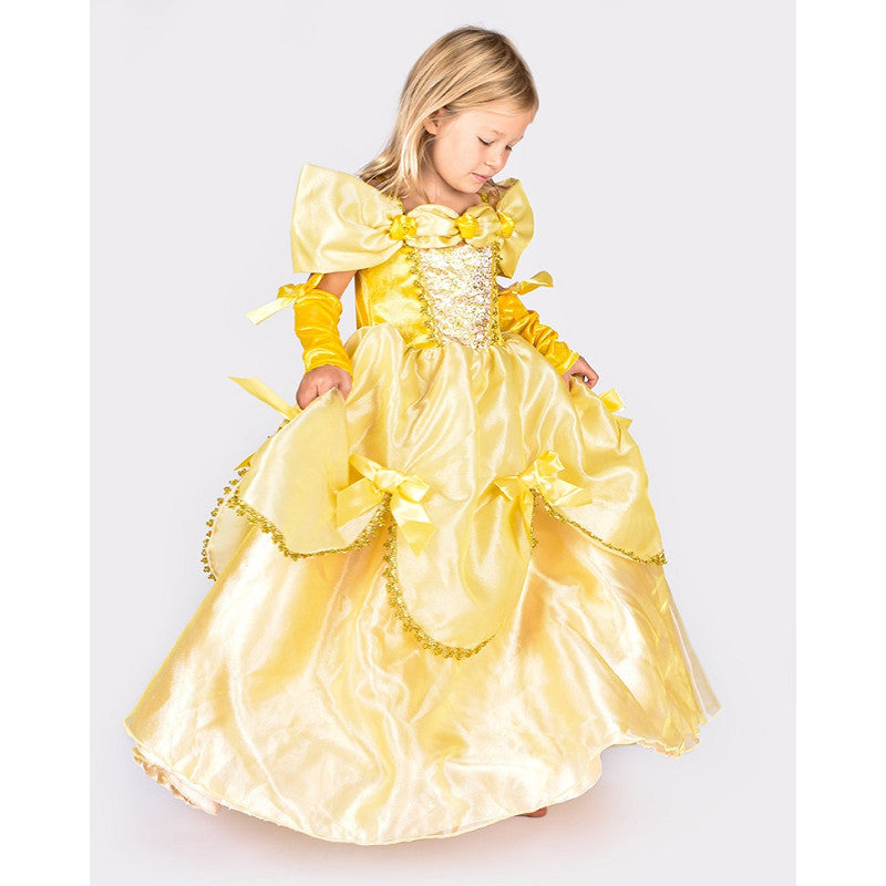 Gul Prinsessklänning, 4-6 år, Dress Yellow W. ACC Belle - Robetoy