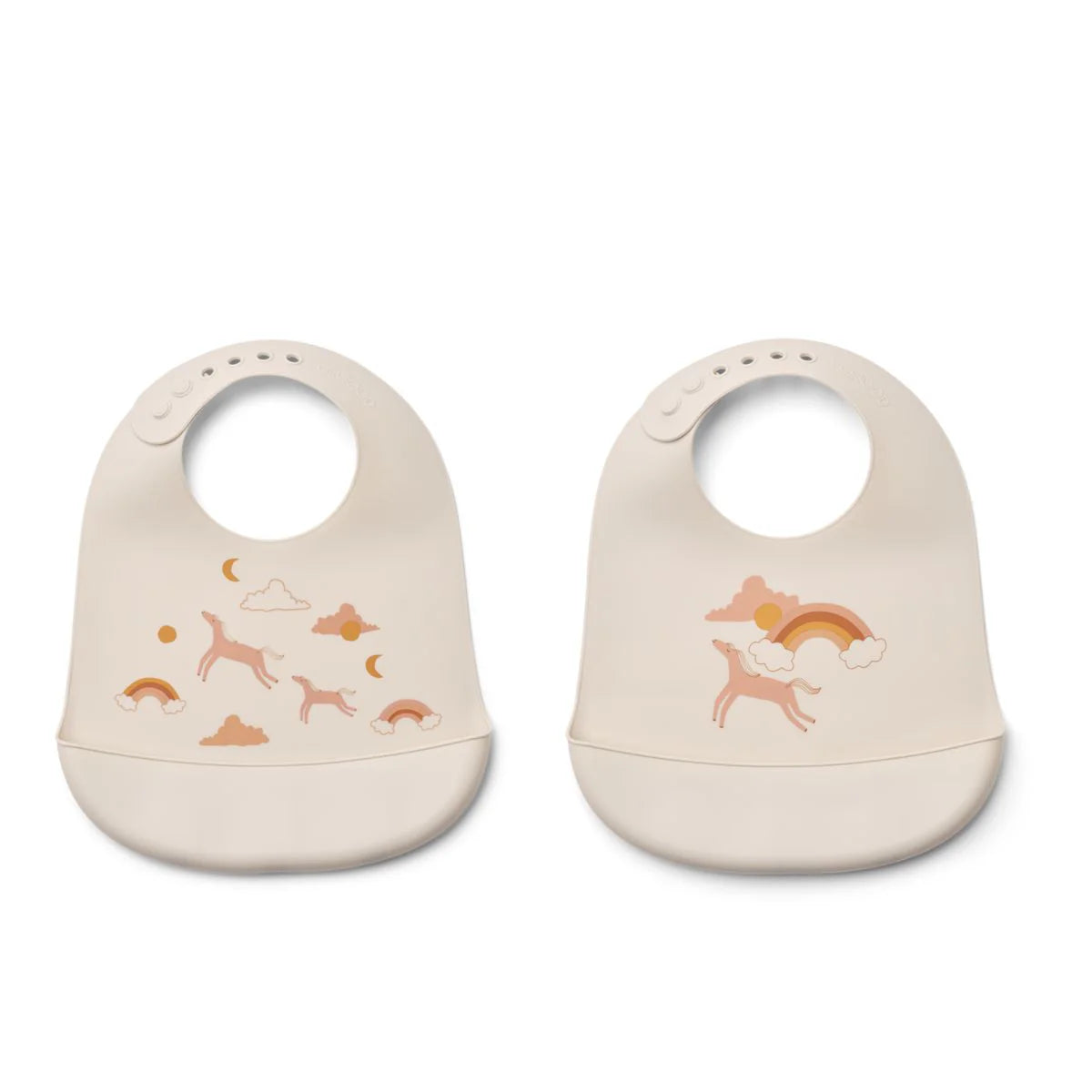 Tilda Printed Bib 2-Pack, Dream/Ecru