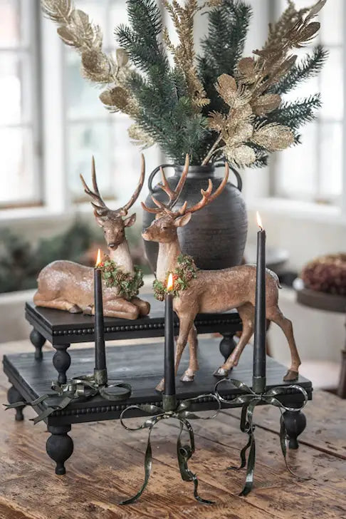 Dekor, Stående Hjort med Krans, 39 cm - Alot Decoration