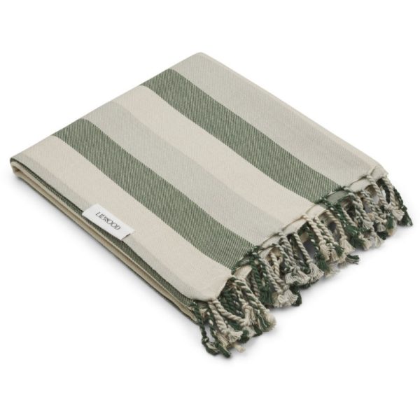 Mona Beach Towel/Handduk, Y/D stripe: garden green/sandy/dove blue - Liewood