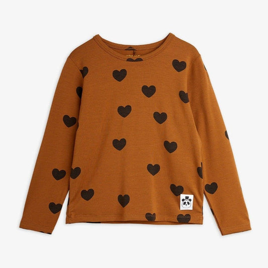 Basic hearts ls tee Brown