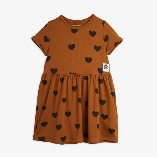 Basic hearts ss dress brown