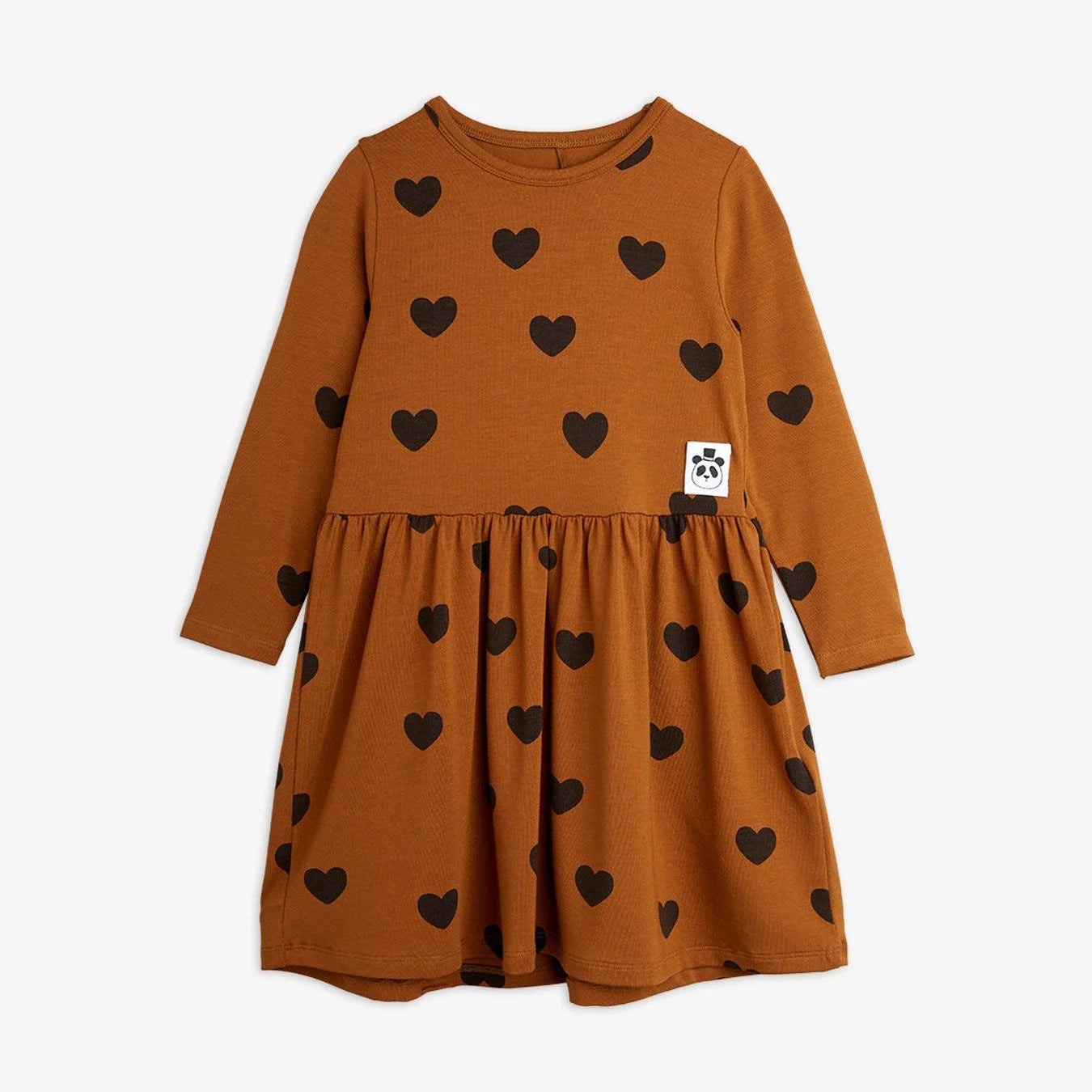 Basic Hearts LS Dress, Brown