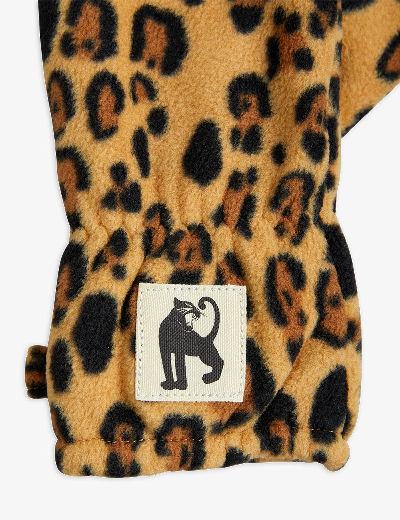 Leopard Fleecevantar, Beige - Mini Rodini