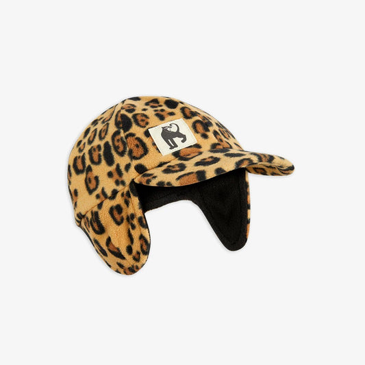 Basic leopard fleece cap Beige