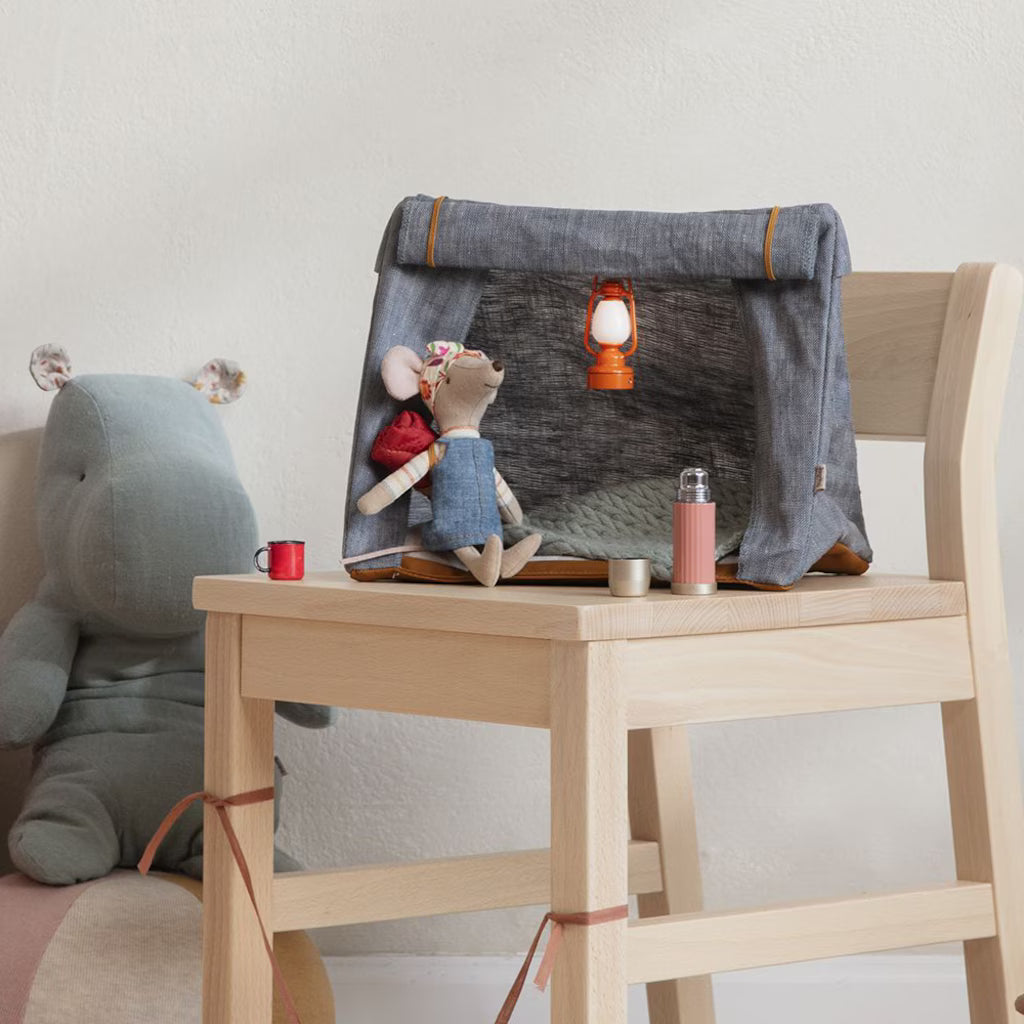 Miniatyr, Vintage Lanterna 7 cm, Orange, Mus - Maileg