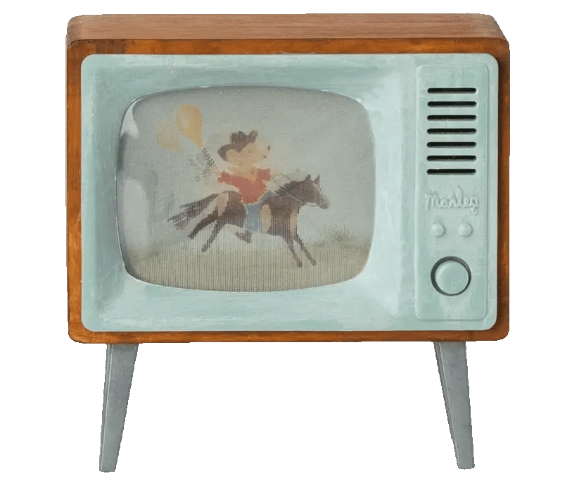 Miniatyr Tv, Blå, Mus - Maileg