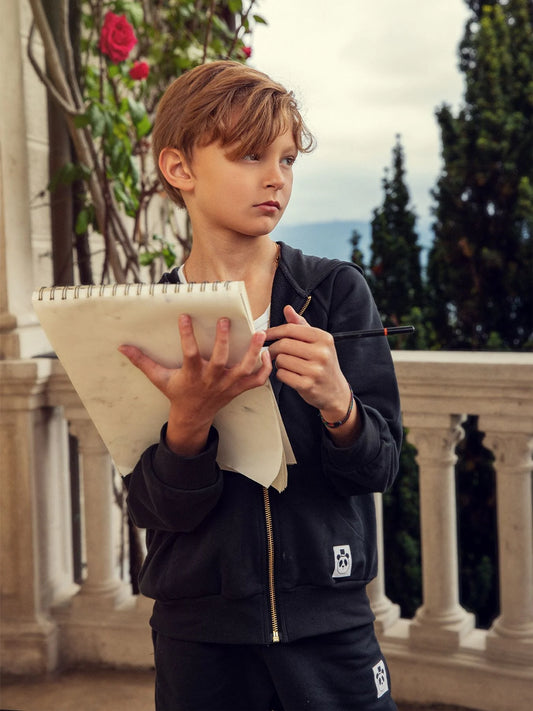 Basic Hoodie med Dragkedja, Svart - Mini Rodini