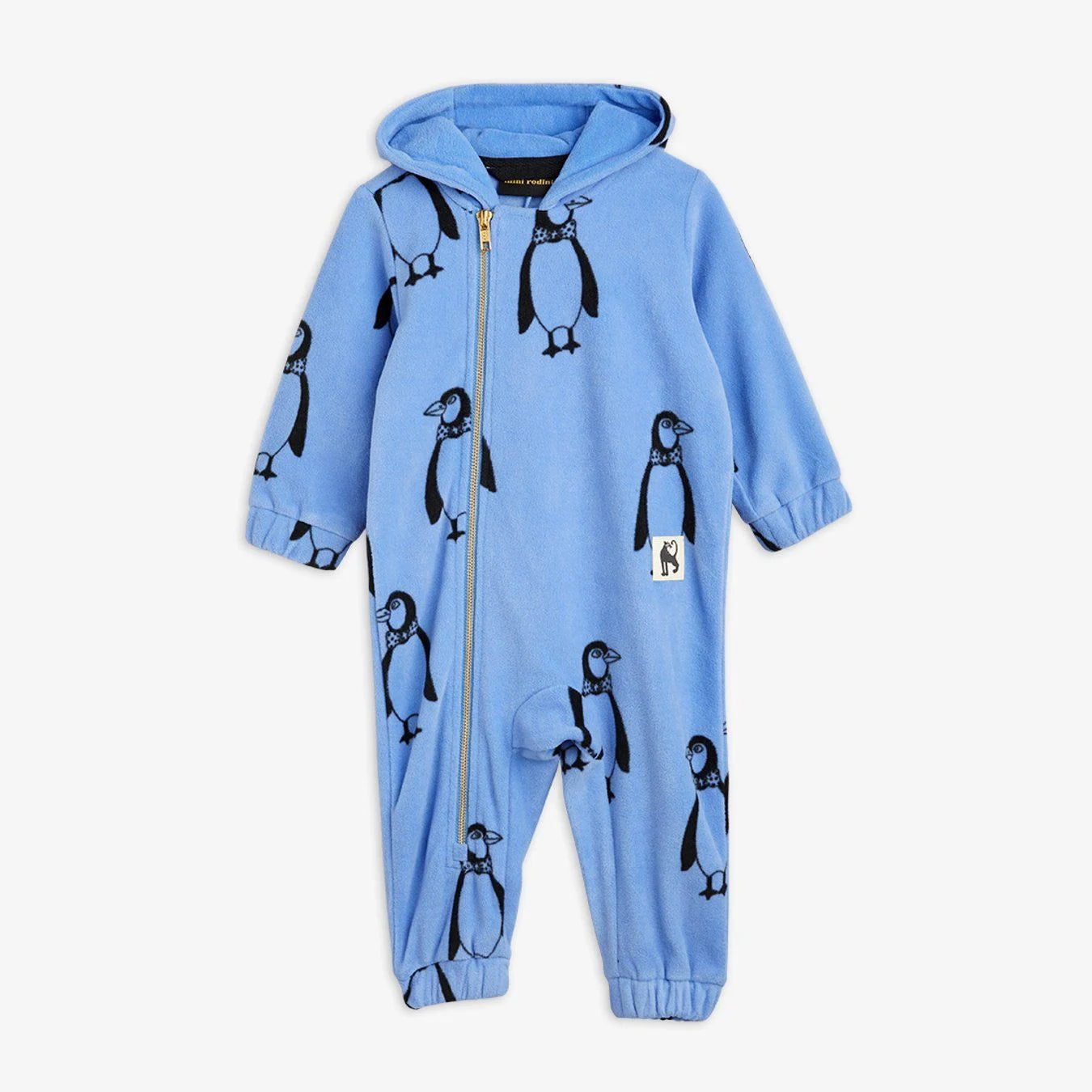 Penguin Fleece Onesie, Blå - Mini Rodini