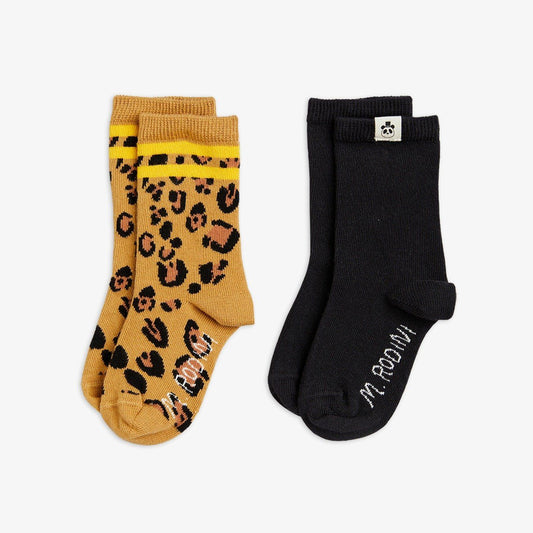 Basic Leopard 2-pck socks Multi