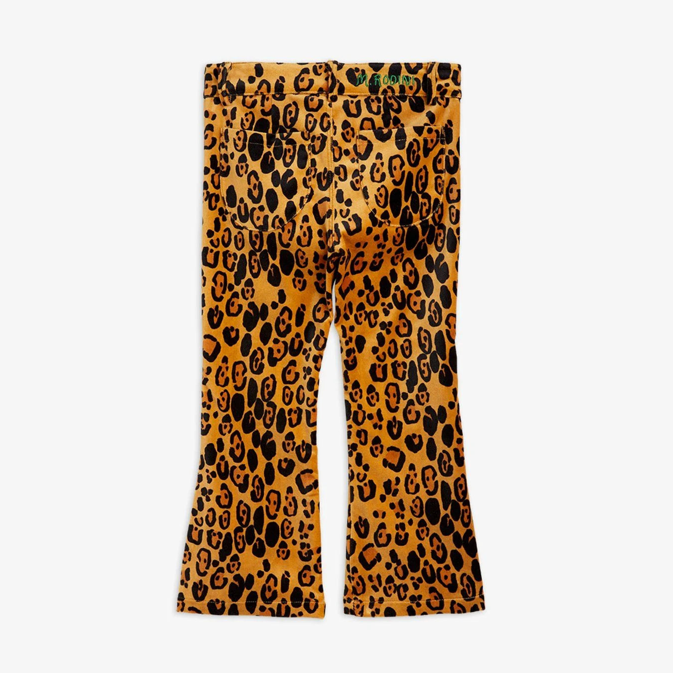 Leopard AOP Velvet Flared Trousers, Brown