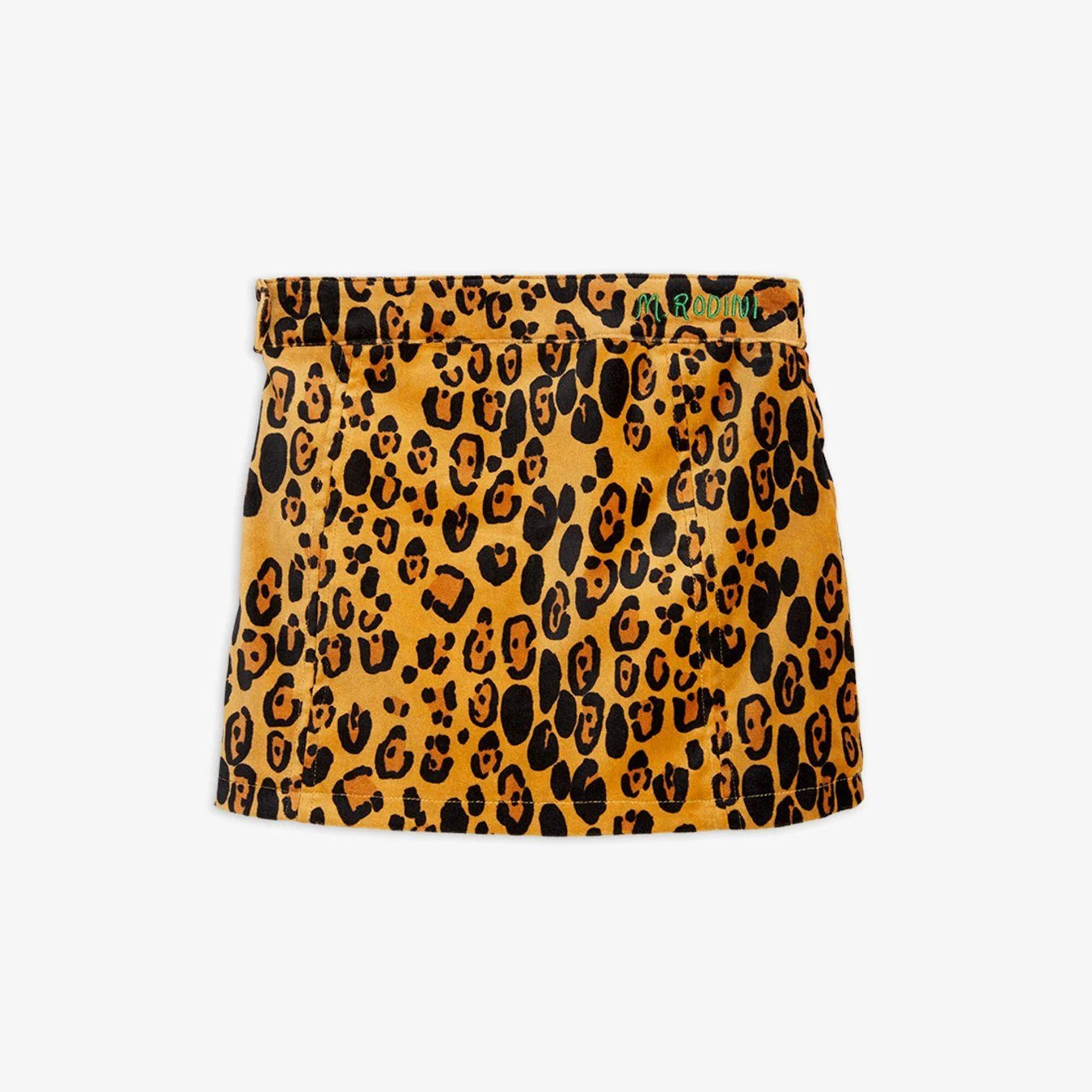 Leopard AOP Velvet Skirt, Brown