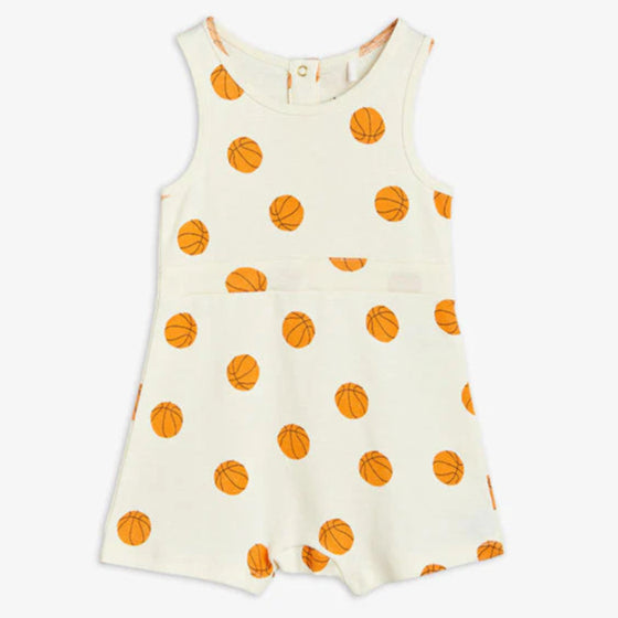 Basketball AOP baby Summersuit, Offwhite - Mini Rodini